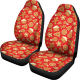 Xmas Gingerbread Pattern Print Universal Fit Car Seat Covers 102422