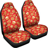 Xmas Gingerbread Pattern Print Universal Fit Car Seat Covers 102422