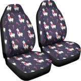 Xmas Llama Pattern Print Universal Fit Car Seat Covers 102422