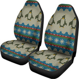 Xmas Penguin Pattern Print Universal Fit Car Seat Covers 102422