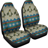 Xmas Penguin Pattern Print Universal Fit Car Seat Covers 102422