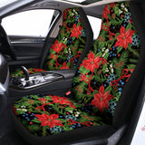Xmas Poinsettia Pattern Print Universal Fit Car Seat Covers 102422