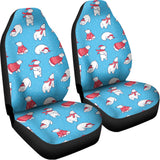 Xmas Polar Bear Pattern Print Universal Fit Car Seat Covers 102422