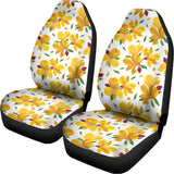 Yellow Alstroemeria Pattern Print Universal Fit Car Seat Covers 102422