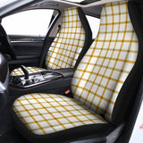 Yellow And Beige Tattersall Print Universal Fit Car Seat Covers 102422