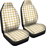 Yellow And Beige Tattersall Print Universal Fit Car Seat Covers 102422