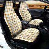 Yellow And Beige Tattersall Print Universal Fit Car Seat Covers 102422