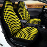 Yellow And Black Check Pattern Print Universal Fit Car Seat Covers 102422