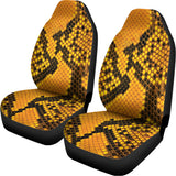 Yellow And Black Snakeskin Print Universal Fit Car Seat Covers 102422