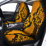 Yellow And Black Snakeskin Print Universal Fit Car Seat Covers 102422