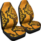 Yellow And Black Snakeskin Print Universal Fit Car Seat Covers 102422