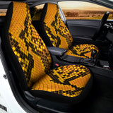 Yellow And Black Snakeskin Print Universal Fit Car Seat Covers 102422