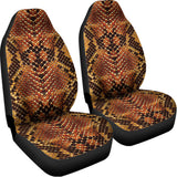 Yellow And Brown Snakeskin Print Universal Fit Car Seat Covers 102422