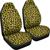 Yellow And Purple Leopard Pattern Print Universal Fit Car Seat Covers 102422