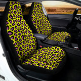 Yellow And Purple Leopard Pattern Print Universal Fit Car Seat Covers 102422