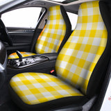 Yellow And White Buffalo Check Print Universal Fit Car Seat Covers 102422