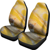 Yellow And White Python Snake Print Universal Fit Car Seat Covers 102422