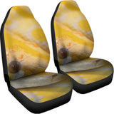 Yellow And White Python Snake Print Universal Fit Car Seat Covers 102422