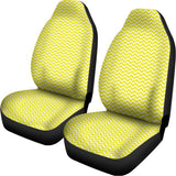 Yellow And White Zigzag Pattern Print Universal Fit Car Seat Covers 102422