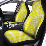 Yellow And White Zigzag Pattern Print Universal Fit Car Seat Covers 102422