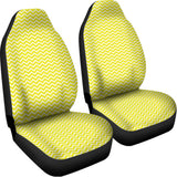 Yellow And White Zigzag Pattern Print Universal Fit Car Seat Covers 102422