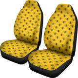 Yellow Bee Pattern Print Universal Fit Car Seat Covers 102422