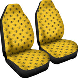 Yellow Bee Pattern Print Universal Fit Car Seat Covers 102422
