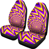 Yellow Big Bang Moving Optical Illusion Universal Fit Car Seat Covers 102422