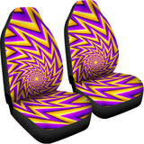 Yellow Big Bang Moving Optical Illusion Universal Fit Car Seat Covers 102422