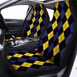Yellow Black And Blue Argyle Print Universal Fit Car Seat Covers 102422