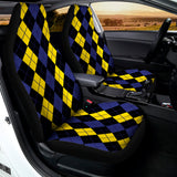 Yellow Black And Blue Argyle Print Universal Fit Car Seat Covers 102422