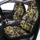 Yellow Black And Grey Digital Camo Print Universal Fit Car Seat Covers 102422