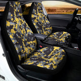 Yellow Black And Grey Digital Camo Print Universal Fit Car Seat Covers 102422