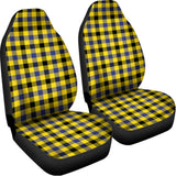 Yellow Black And Navy Plaid Print Universal Fit Car Seat Covers 102422