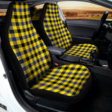 Yellow Black And Navy Plaid Print Universal Fit Car Seat Covers 102422