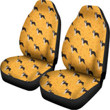 Yellow Boston Terrier Pattern Print Universal Fit Car Seat Covers 102422