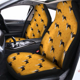 Yellow Boston Terrier Pattern Print Universal Fit Car Seat Covers 102422