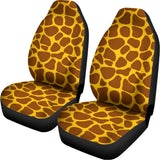 Yellow Brown Giraffe Pattern Print Universal Fit Car Seat Covers 102422