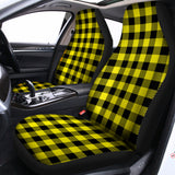 Yellow Buffalo Plaid Print Universal Fit Car Seat Covers 102422