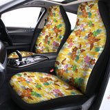 Yellow Camo And Hibiscus Flower Print Universal Fit Car Seat Covers 102422