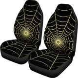 Yellow Cobweb Print Universal Fit Car Seat Covers 102422