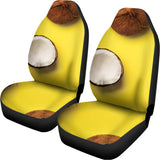 Yellow Coconut Pattern Print Universal Fit Car Seat Covers 102422