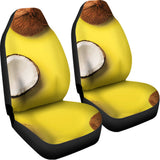 Yellow Coconut Pattern Print Universal Fit Car Seat Covers 102422