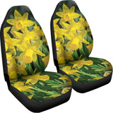 Yellow Daffodil Flower Print Universal Fit Car Seat Covers 102422