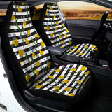 Yellow Daffodil Striped Pattern Print Universal Fit Car Seat Covers 102422