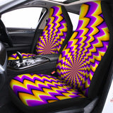 Yellow Dizzy Moving Optical Illusion Universal Fit Car Seat Covers 102422