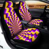 Yellow Dizzy Moving Optical Illusion Universal Fit Car Seat Covers 102422