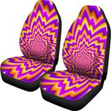 Yellow Expansion Moving Optical Illusion Universal Fit Car Seat Covers 102422