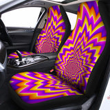 Yellow Expansion Moving Optical Illusion Universal Fit Car Seat Covers 102422