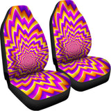 Yellow Expansion Moving Optical Illusion Universal Fit Car Seat Covers 102422